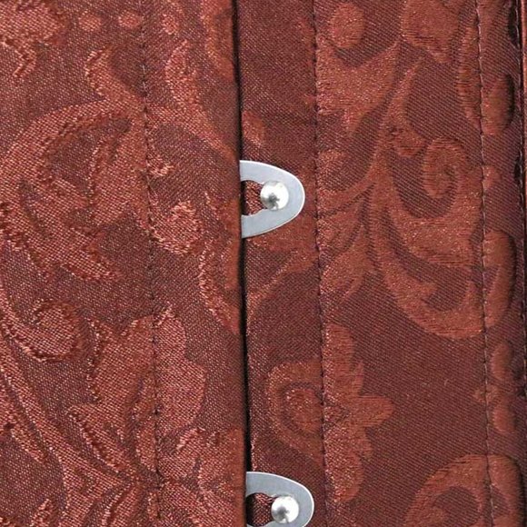 Dark coffee Brown longline Corset - Picture 3 of 7